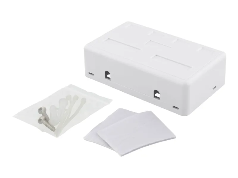 Deltaco Surface Mount Box For Keystone 4 ports White