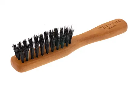 Small Beard Brush Pearwood with Handle – Wild Boar Bristles