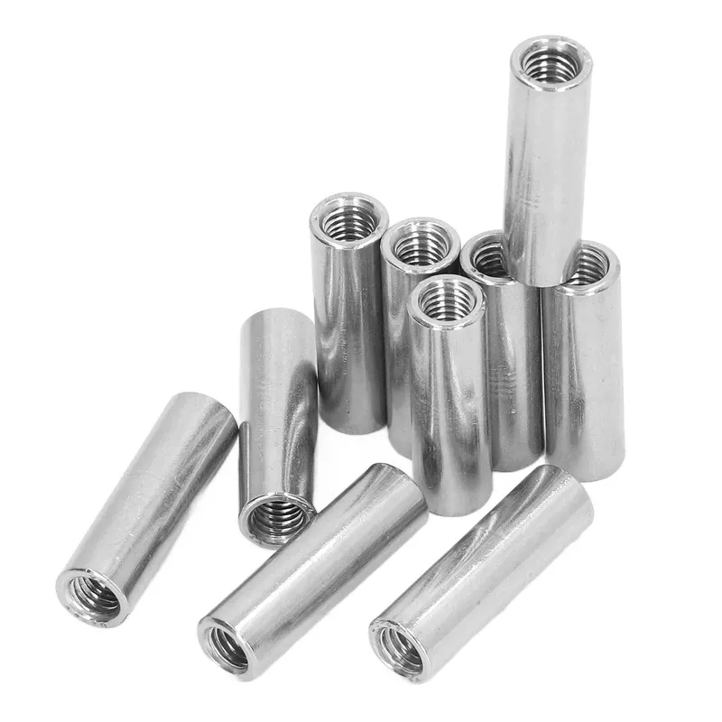 10 ST Koppelmutter med invändig gänga M8 X 1.25 12 L40mm Rundformad Koppelmutterset för anslutning