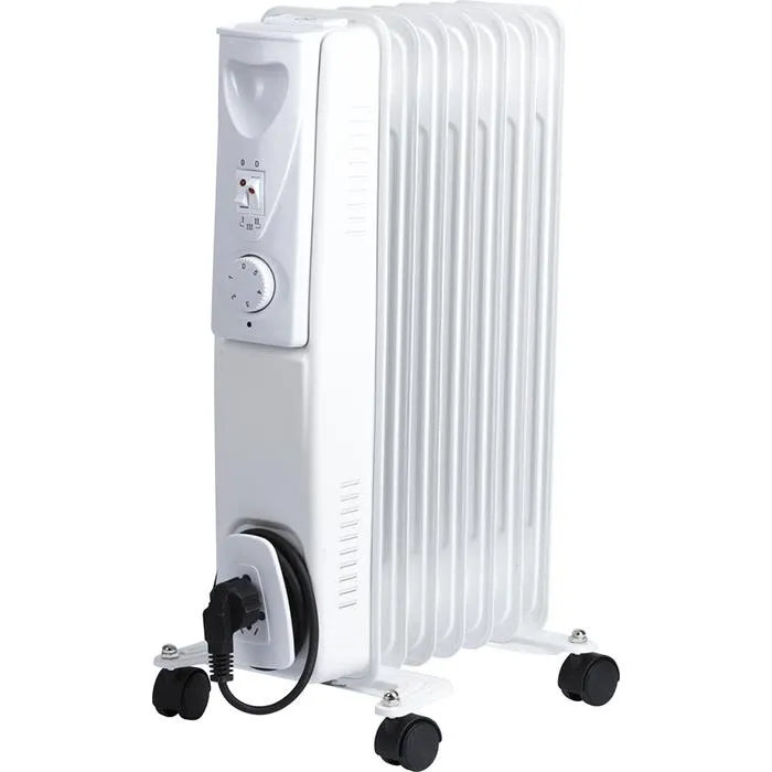 VÄRMEELEMENT OLJEFYLLT 7FLÄNS M HJUL 0-600-900-1500W | Beijerbygg Byggmaterial