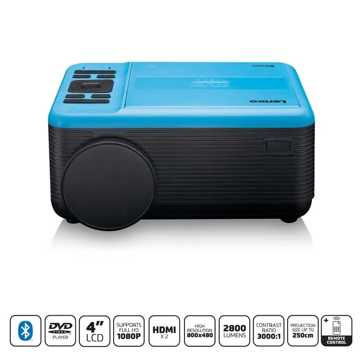 LCD-projektor med DVD-spelare och Bluetooth® Blue