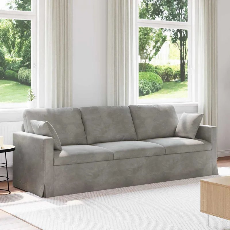 vidaXL Soffa Ljusgrå 228 x 78 x 80 cm Sammet