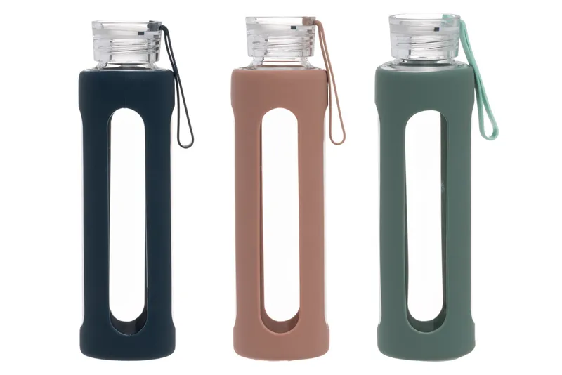 Vattenflaska i glas Autumn 550 ml – Grön