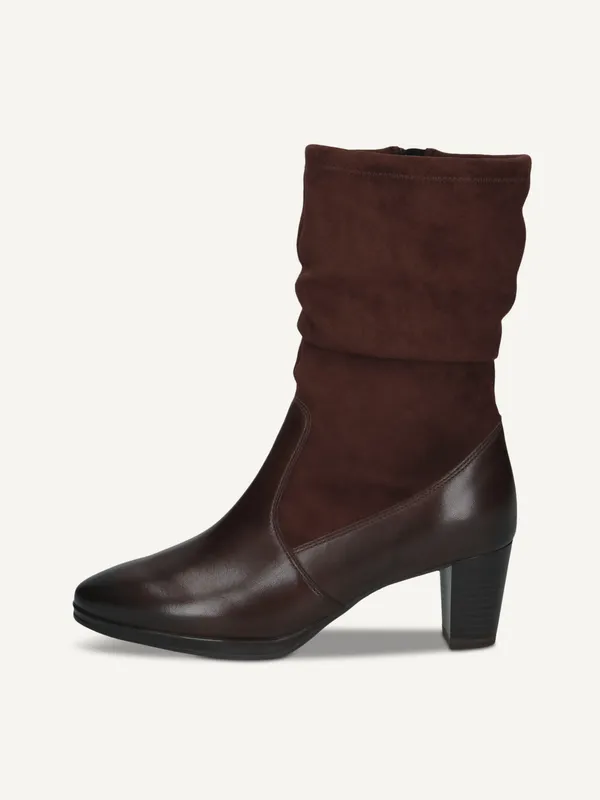 CAPRICE Bootie, brown, made of Leather and synthetic with Block heel, Size 38.5 (#6070)