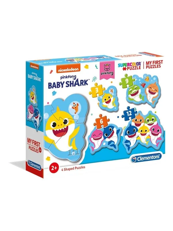 Clementoni Pussel, Mitt första, Baby Shark, 3,6,9 och12 bitar 2D Pussel