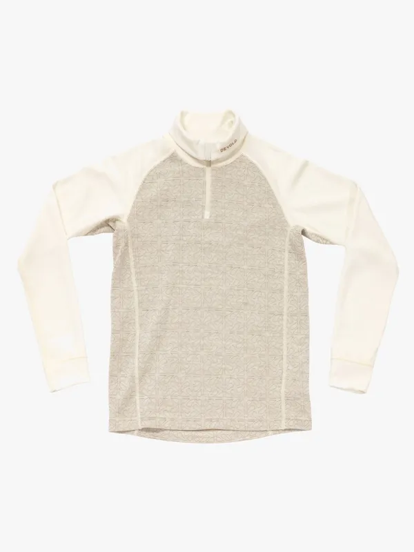 Devold Duo Active Merino Zip Neck Jr Tröja, Raw White, 12 år