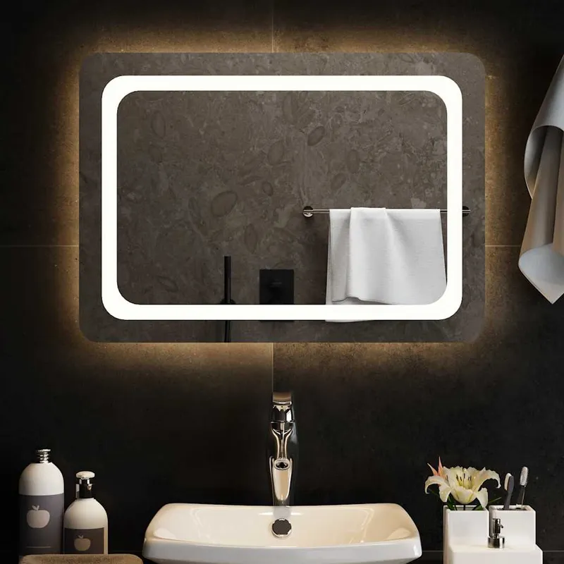 vidaXL Badrumsspegel LED 70×50 cm