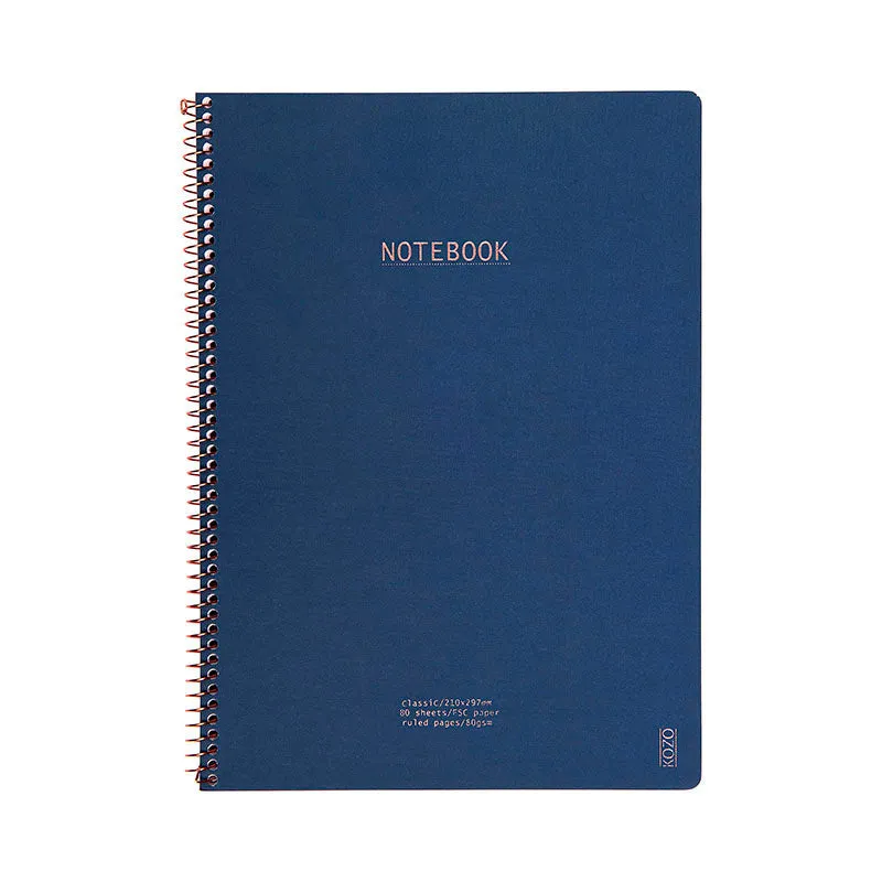 KOZO Notebook A4 Class, Navy KOZO