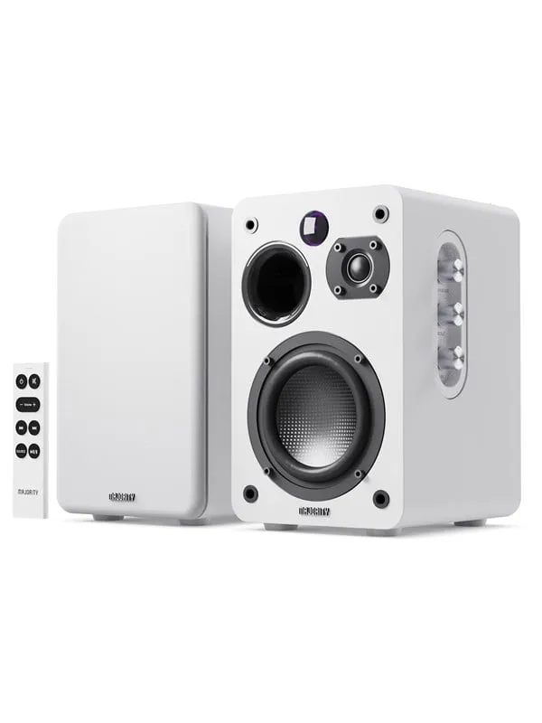 Majority D70X - Bluetooth Bookshelf Speakers - 70W RMS - White
