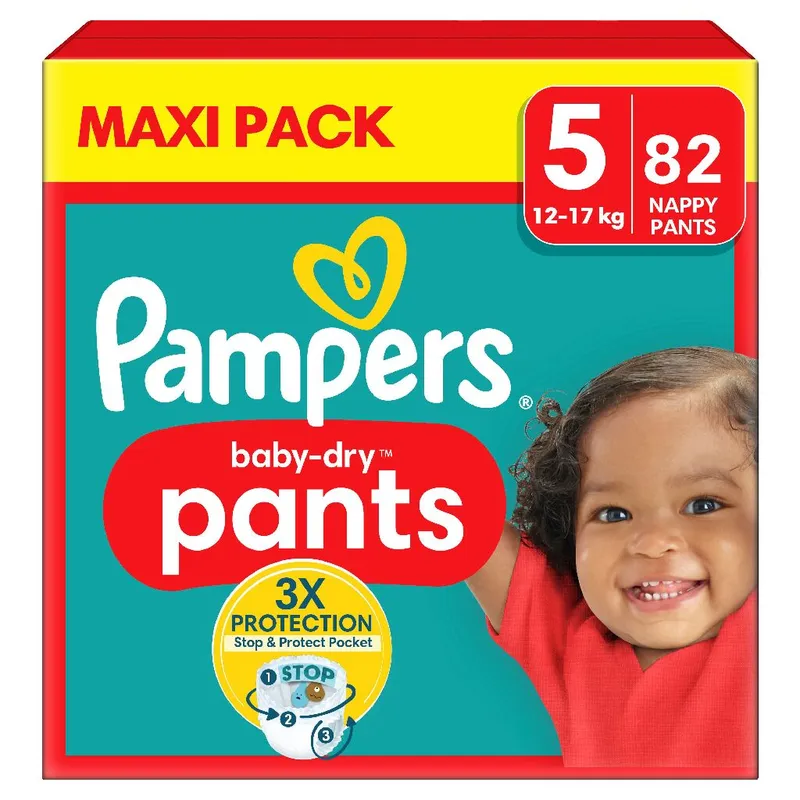 Byxblöja Pampers BabyDry Pants – S5 12-17Kg – 82 st