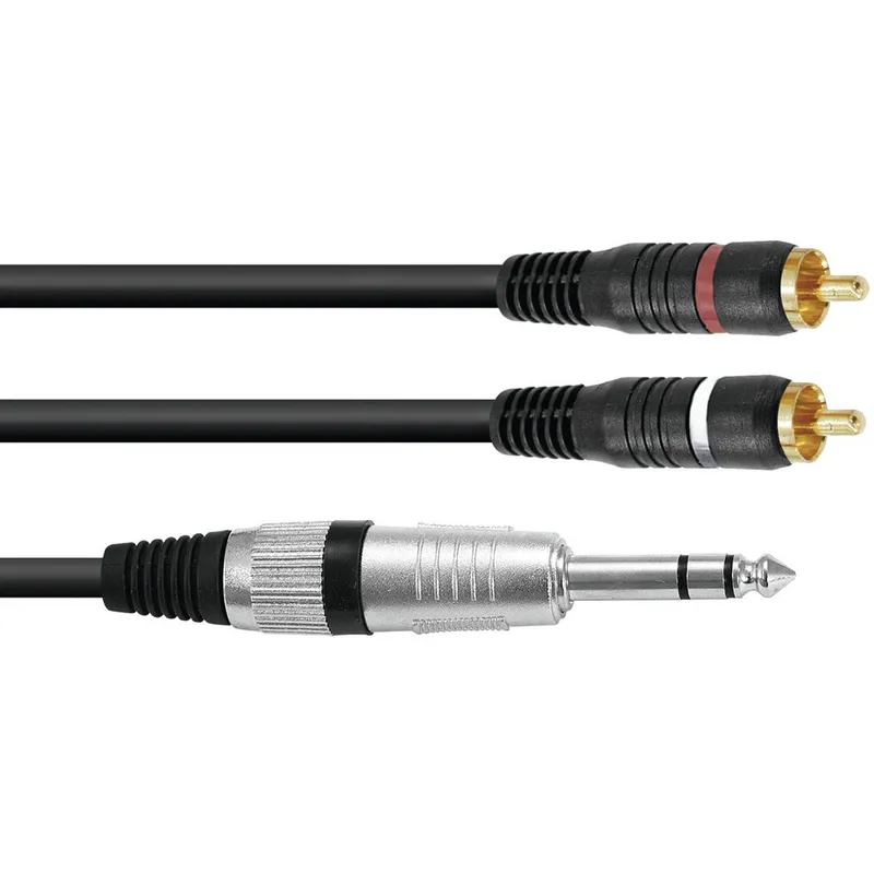 Omnitronic stereo-jack till 2x phono kabel 1,5 meter
