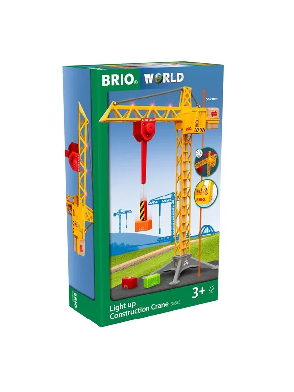 Byggkran med Lampor, Light Up Construction Crane, Brio