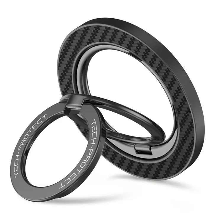 Tech-Protect Magnetisk MagSafe Mobil Ringhållare Carbon - Svart