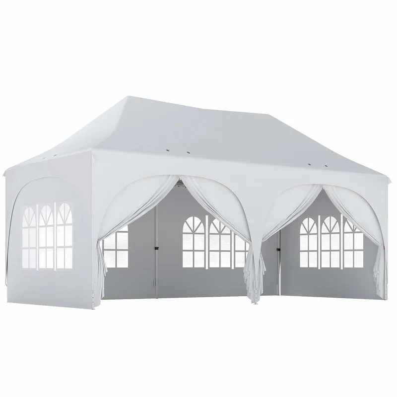 3x6m popup-paviljong med sidor och justerbart tak