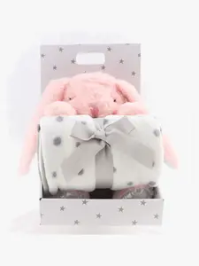 Carlobaby Fleecefilt och Gosedjur Kanin, Rosa