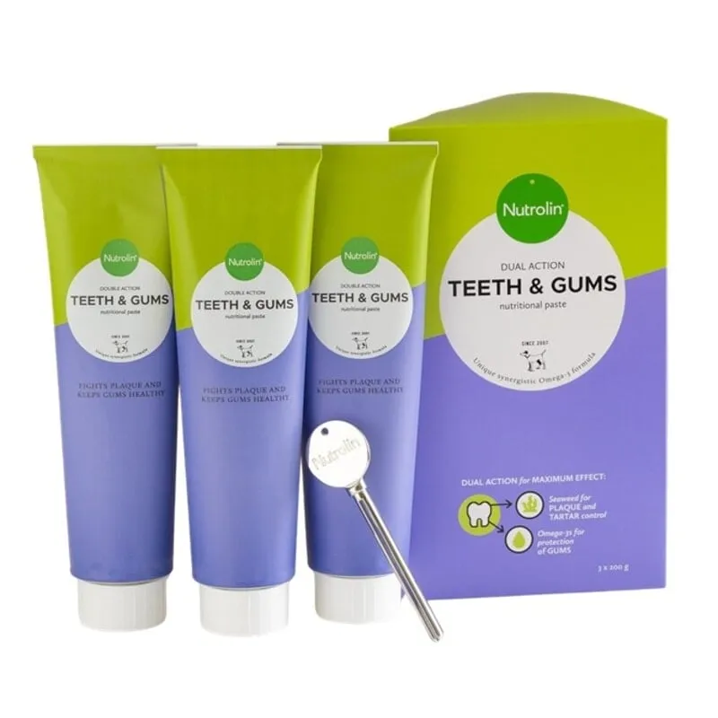 Fodertillskott Nutrolin Teeth & Gums Paste 3×200 g
