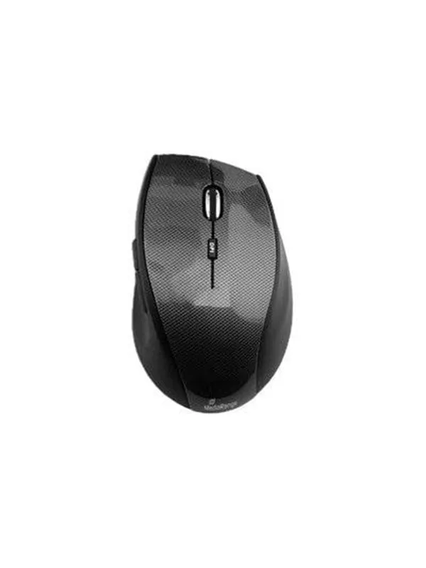 MediaRange MROS207 - mouse - 2.4 GHz - black carbon - Mouse - Optic - 5 knappar - Svart