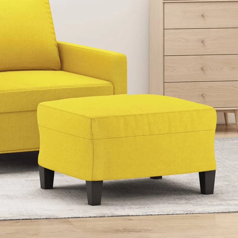 vidaXL Fotpall ljusgul 60x50x41 cm tyg (#6359)