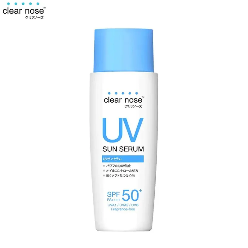 Clear Nose UV Sun Serum SPF50+ PA++++, High Efficacy Sunscreen, UVA1/UVA2/UVB, Doftfritt, UV Water, 80 ml. 80 ml.