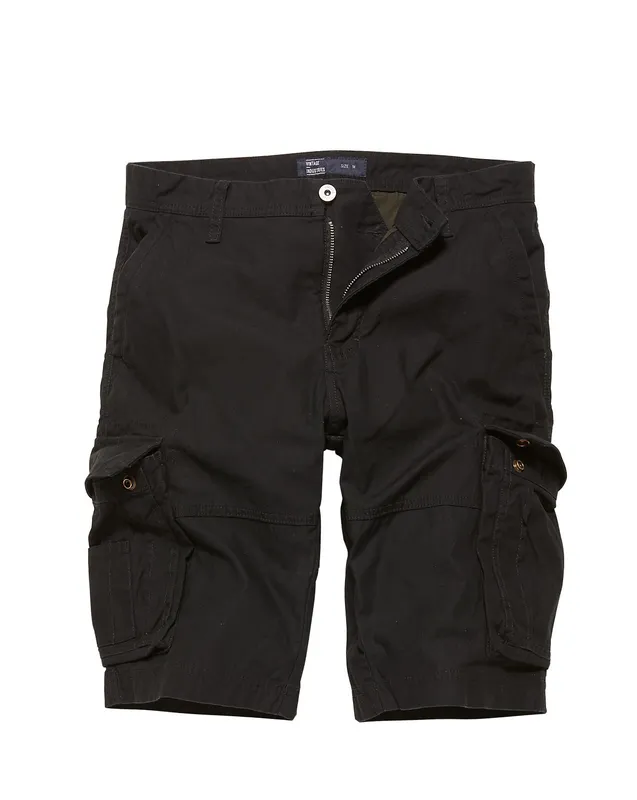 Vintage Industries Rowing - regular fit cargoshorts Svart