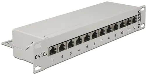 Delock Patchpanel Grå Cat 6a 1u