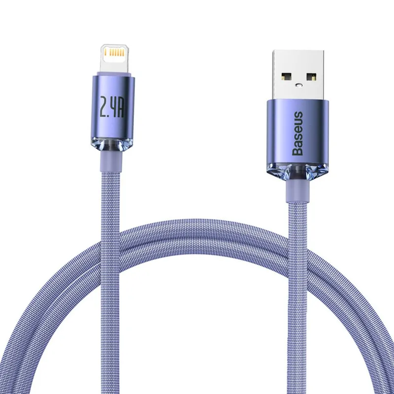Baseus Crystal Shine cable USB to Lightning 2.4A 1.2m (purple)