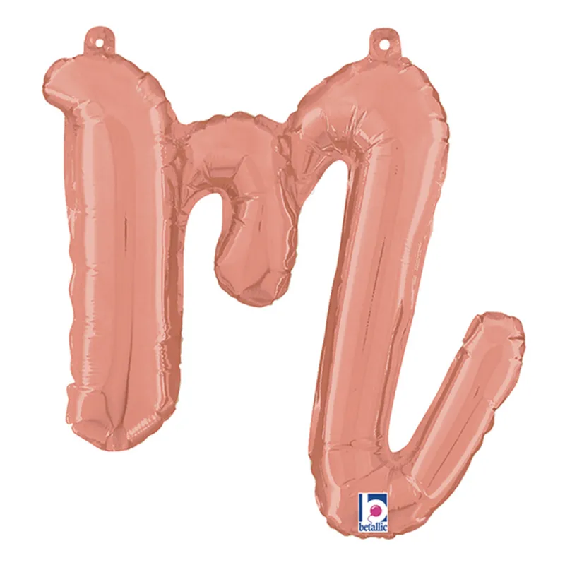 Bokstavsballong Script Roséguld – Bokstav M