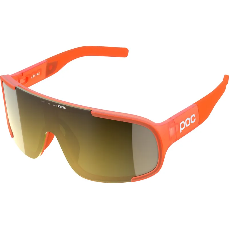 POC Aspire Bike Sunglasses Fluo. Orange Translucent/Clarity Road/Partly Sunny Gold