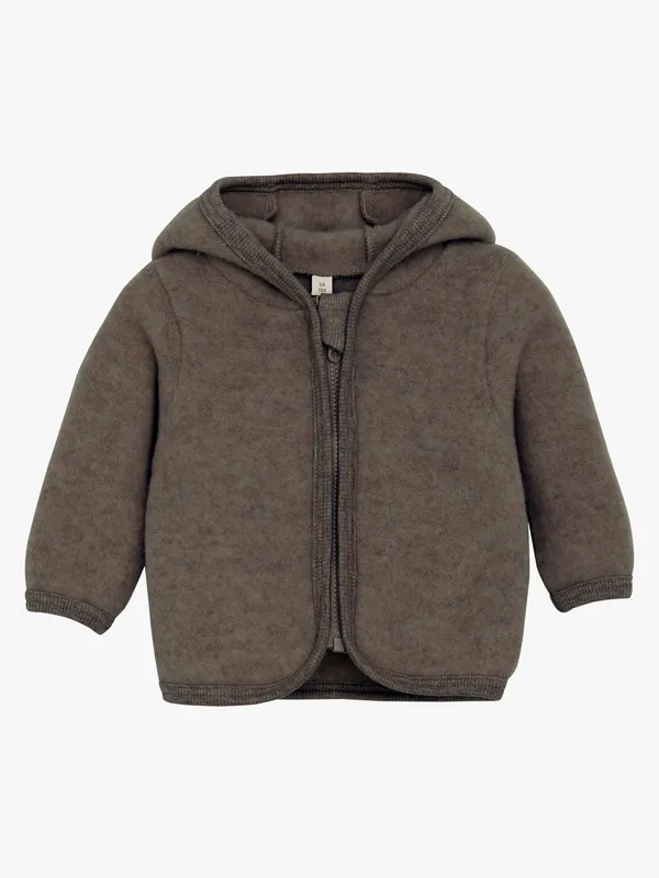 Huttelihut Ullfleecejacka Merinoull, Brown Melange, 62