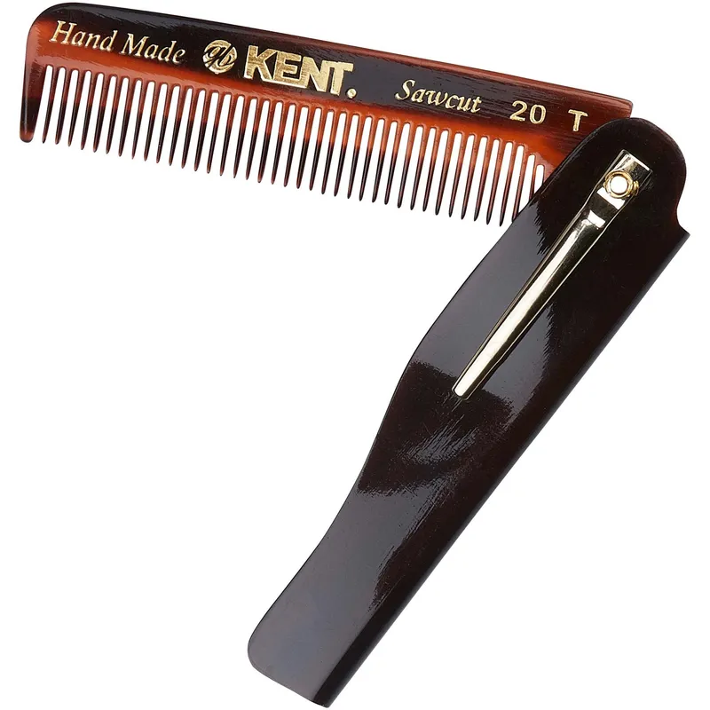 Handmade Mens Folding Pocket Comb Fine - 20T