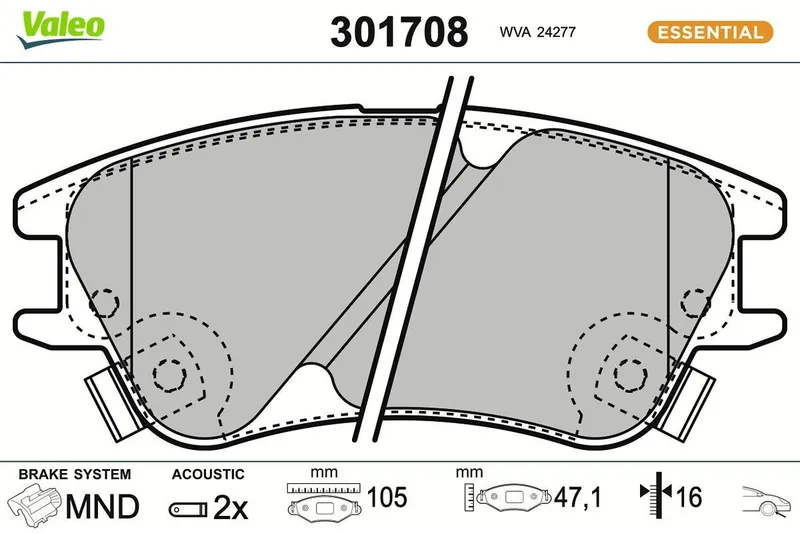 Bromsbelägg VALEO 301708