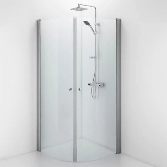 Contura Space SBNK 900 Duschvägg böjd, med knopp 900 mm