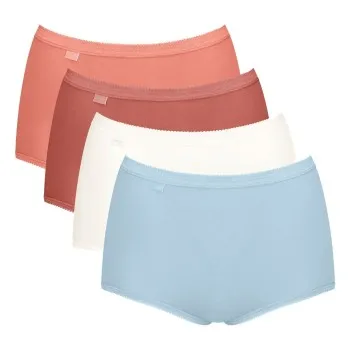 Sloggi Trosor 4P Basic Plus Maxi Panty Blå/Orange bomull 42 Dam