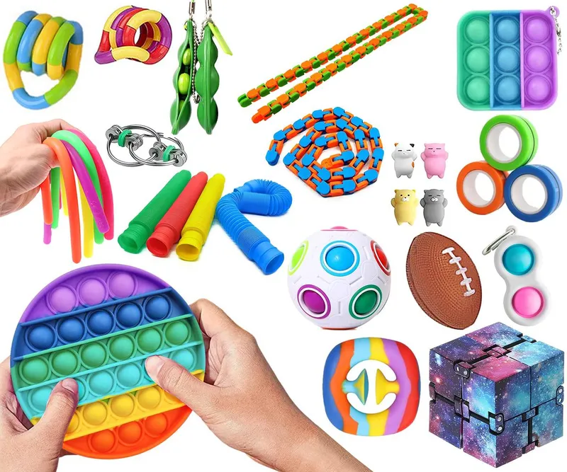 30-Pack Fidget Toys – Pop It, Stressboll, Dimple, Bönor m.m.