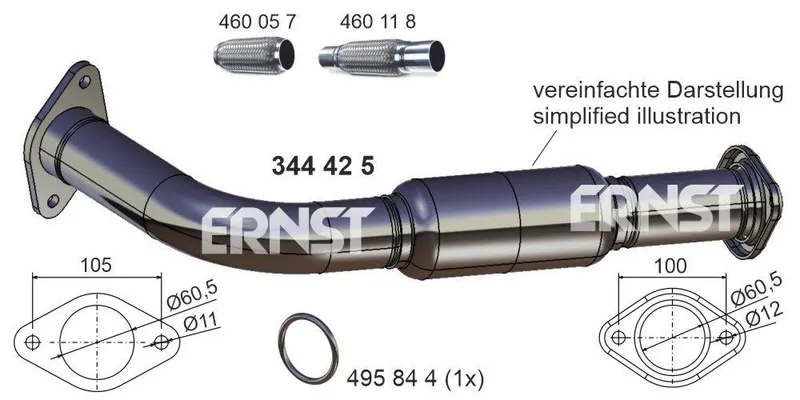 Avgasrör ERNST 344425