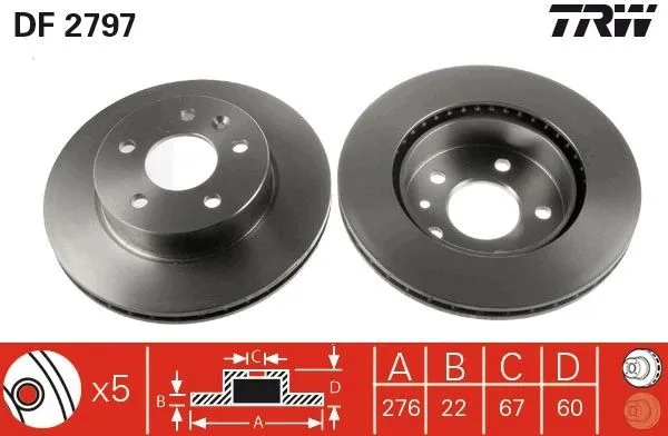 Bromsskiva TRW DF2797