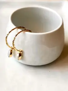 Örhänge Boho Hoops med droppe av pärla - Azuni
