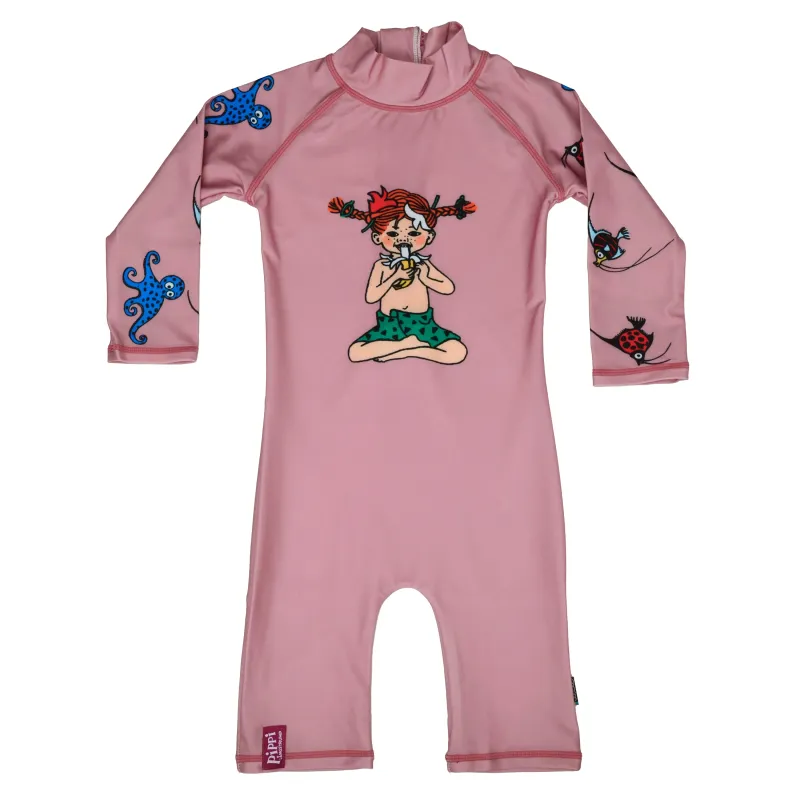 Swimpy UV-dräkt 86-92 Pippi Söderhavet rosa