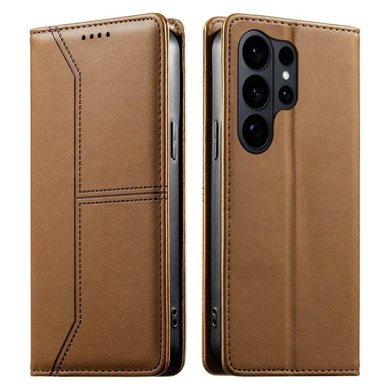 Plånboksfodral för Samsung Galaxy S26 Ultra Ställfunktion Konstläder – Brun