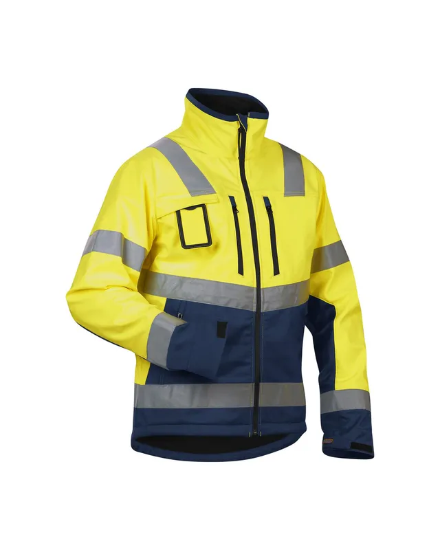 VARSELJACKA 4900 2517 SOFTSHELL VGUL/MARINBLÅ XL | Beijerbygg Byggmaterial
