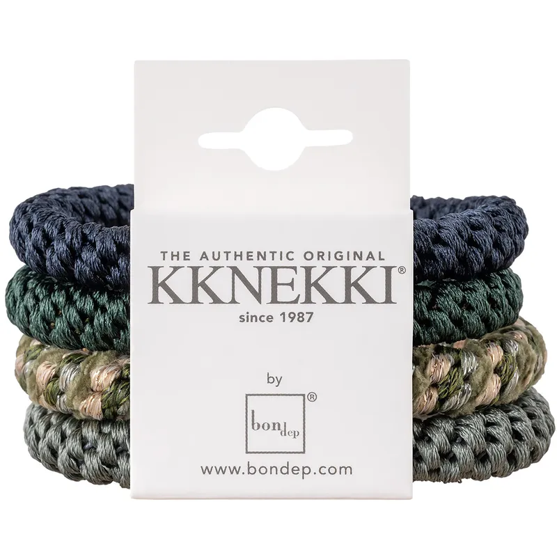 Kknekki Hårsnoddar - 4-pack - Green/Blue/Grey