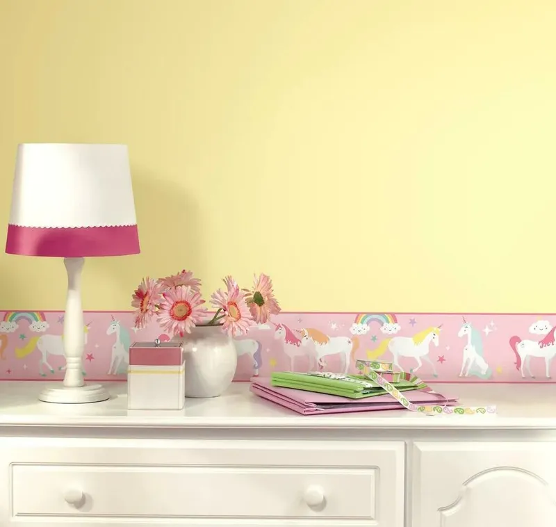 Magiska Enhörningar / Magical Unicorn Border Wallsticker 22,86 x 457.2 cm