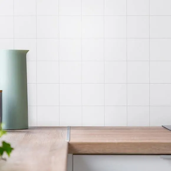 Väggskiva BerryAlloc Kitchen Wall Vit Snö 10×10 cm