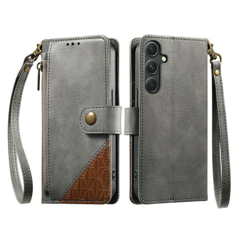 Mobilfodral för Samsung Galaxy S26 TPU + Konstläder – Grå