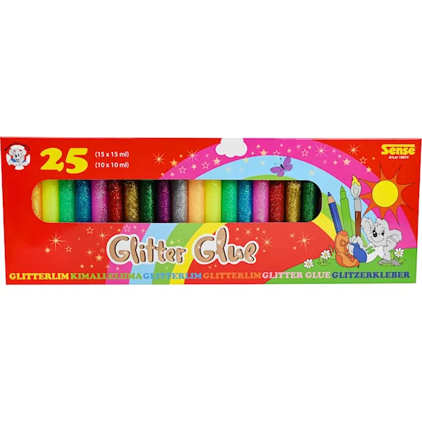 Glitterlim Färgmix 25-p, Sense