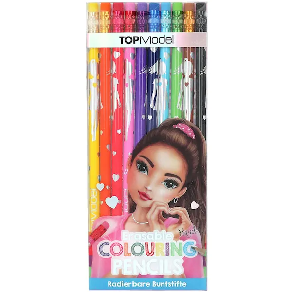 Färgpennor med suddgummi 10-pack TOPModel