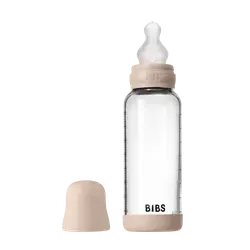 Nappflaska Glas Baby Silikon Medium Slow Flow 240 ml – Blush