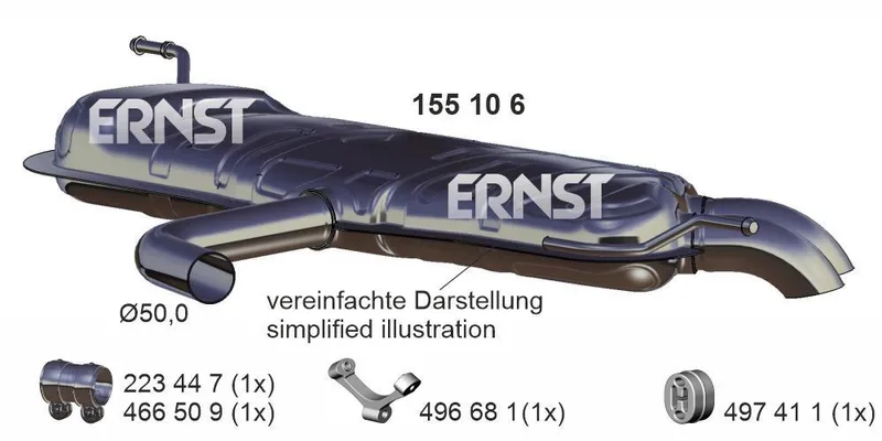 Bakre ljuddämpare ERNST 155106