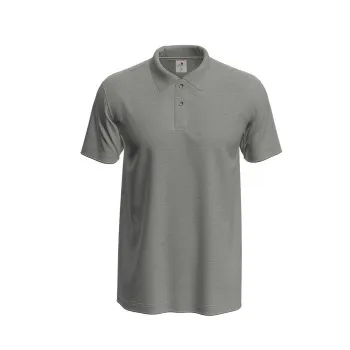 Stedman Polo Men Gråmelerad bomull Small Herr