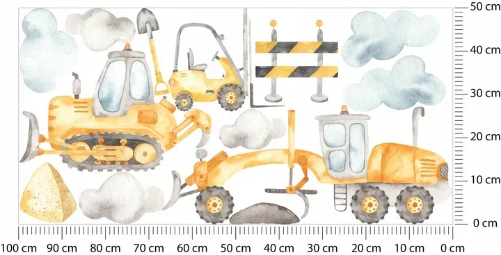 Väggdekal - Byggbuldozer